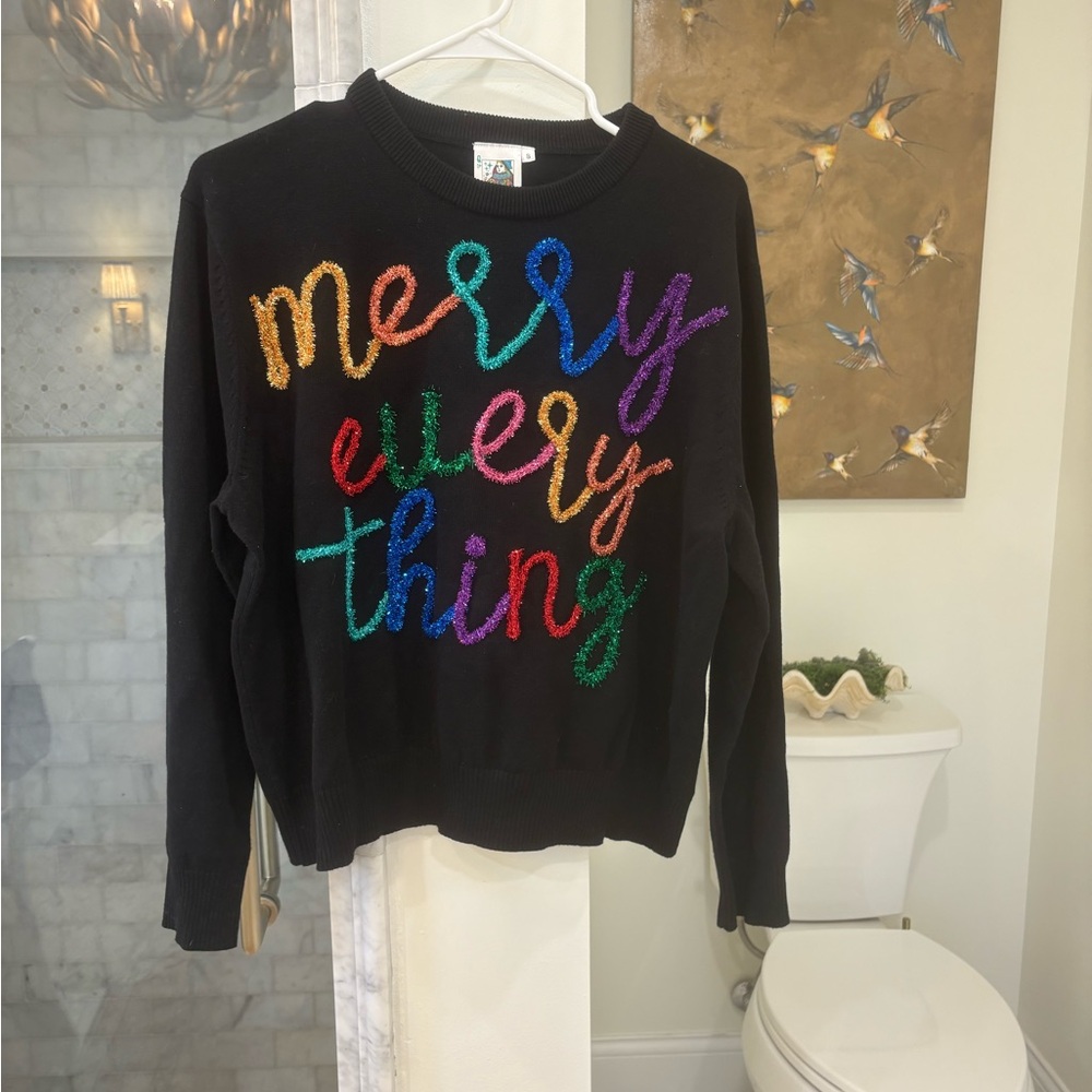 Queen of Sparkles Merry Everything Christmas sweater